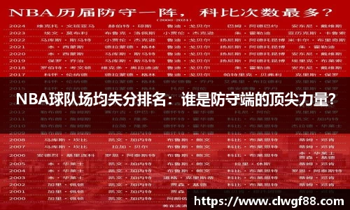 NBA球队场均失分排名：谁是防守端的顶尖力量？